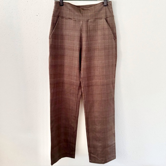 KiraGrace Nina Houndstooth Straight Leg Pull On Pants Ponte Women's Size Small S - Picture 3 of 11